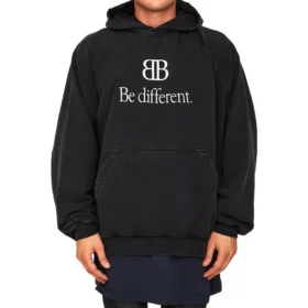 Mikina s kapucí BB Be Different Popover „Black White“ 720406TNVB41070