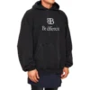 Mikina s kapucí BB Be Different Popover „Black White“ 720406TNVB41070