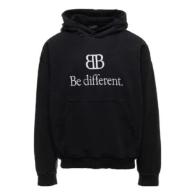 Mikina s kapucí BB Be Different Popover „Black White“ 720426TNVV11070