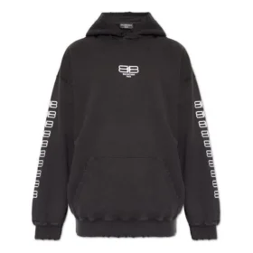 Mikina s kapucí BB Icon, střední střih „Black White“ 570811TMVG69034