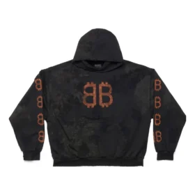 Mikina s kapucí Crypto, střední střih „Black Faded“ 742603TOVN71055