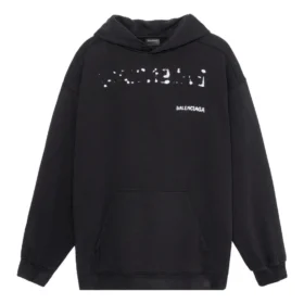 Mikina s kapucí Hand-Drawn Balenciaga, střední střih „Black“ 600583TOVO61070