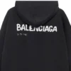 Mikina s kapucí Hand-Drawn Balenciaga, střední střih „Black“ 600583TOVO61070