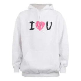 Mikina s kapucí I Love U „White“ 570811TJVL69040