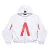 Mikina s kapucí Music Archive Series Connected Zip Up, střední střih, „Light Grey Red“ 744457TQVA61561