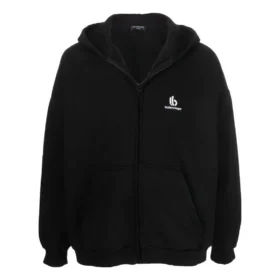 Mikina s kapucí na zip a vyšívaným logem „Black“ 674719TLVH81070