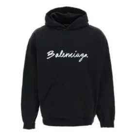 Mikina s kapucí Oversized Popover se skriptovým logem „Black White“ 674986TMVB51070