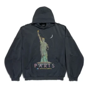 Mikina s kapucí Paris Liberty oversized „černá“ 739024TQVS11083