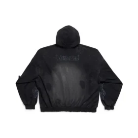 Mikina s kapucí Paris Moon bez kapes, oversized „Black Faded“ 744462TOVE31055