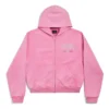 Mikina s kapucí Paris Strass s celopropínacím zipem, úzký střih „Faded Pink“ 811611TRVL49568