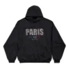Mikina s kapucí Paris Strass, volný střih „Black“ 803265TRVL41000
