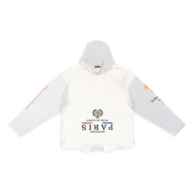 Mikina s kapucí Paris Upside Down Oversized „White“ 698156TMVD19000