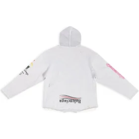 Mikina s kapucí Paris Upside Down Oversized „White“ 698156TMVD19000