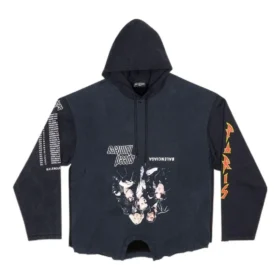 Mikina s kapucí Speed Hunters Upside Down Oversized „Black Faded“ 698156TMVD11000