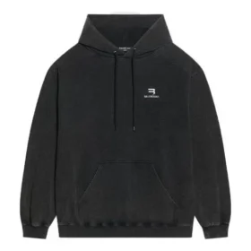 Mikina s kapucí Sporty B, střední střih „Black“ 600583TLVA11070