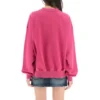 Mikina s kulatým výstřihem a nápisovým logem „Dark Fuchsia“ 697869TMVB50507