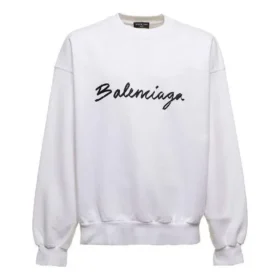 Mikina s kulatým výstřihem a nápisovým logem „White“ 697869TMVB59040