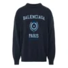 Mikina s kulatým výstřihem a univerzitním znakem „Navy“ 696226T32394640