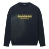 Mikina s kulatým výstřihem Worldwide Retail Therapy „Washed Black Yellow“ 676629TLVA91361