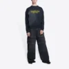 Mikina s kulatým výstřihem Worldwide Retail Therapy „Washed Black Yellow“ 676629TLVA91361