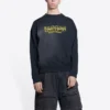 Mikina s kulatým výstřihem Worldwide Retail Therapy „Washed Black Yellow“ 676629TLVA91361