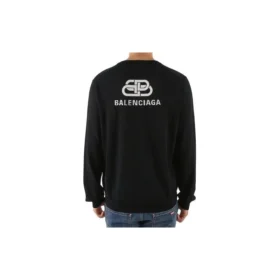 Mikina s potiskem na zádech a propleteným vzorem BB „Black White“ 583117T14394170