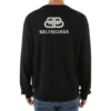 Mikina s potiskem na zádech a propleteným vzorem BB „Black White“ 583117T14394170