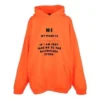 Mikiny s kapucí „Hi My Name Is“ „Fluorescent Orange Black“ 651799TKVK57513