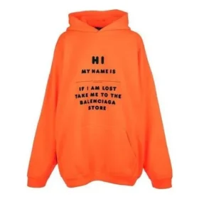 Mikiny s kapucí „Hi My Name Is“ „Fluorescent Orange Black“ 651799TKVK57513