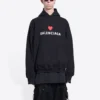 Mikiny s kapucí Qixi Wide Fit „Black“ 674986TLVC21070