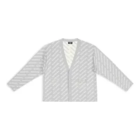 Mini kardigan s celoplošným logem „Light Grey White“ 699822T32331461