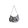 Mini taška Le Cagole s řetízkem a graffiti „Black“ 695814210G61090