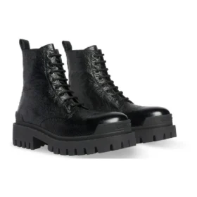 Šněrovací kozačky Strike „Black Lambskin“ 590974WAD401000