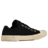 Nízké tenisky Paris „Black Destroyed Cotton and White Rubber“ 688757W3RC21090