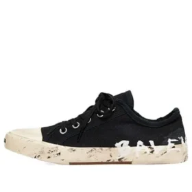Nízké tenisky Paris „Black Destroyed Cotton and White Rubber with Graffiti“ 688754W3RR51099