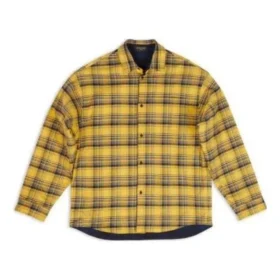 Oboustranná oversized košile s kostkovaným vzorem „Yellow Blue“ 720105TNM277660