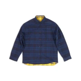 Oboustranná oversized košile s kostkovaným vzorem „Yellow Blue“ 720105TNM277660