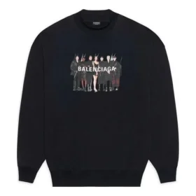 Originální mikina Balenciaga s kulatým výstřihem „Black“ 652981TIVA21000
