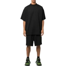Šortky s perforovaným elastickým pasem „Black“ 674591TMVD41000