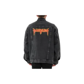 Oversized Denim Bundy Metallica „Washed Black Orange“ 694504TBP471055