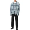 Oversized Denim bundy s prořezanými pruhy „Blue“ 697779TMW264437
