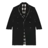 Oversized kabát s hrubými okraji a kostkovaným vzorem „Black White“ 704487TMU181070