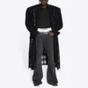 Oversized kabát s hrubými okraji a kostkovaným vzorem „Black White“ 704487TMU181070