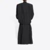 Oversized kabát s hrubými okraji a kostkovaným vzorem „Black White“ 704487TMU181070