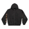 Oversized mikina s kapucí a zipem v heavy metalovém stylu „Black Faded“ 744444TOVD91055