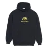 Oversized mikina s kapucí z interlockového úpletu „Black Yellow“ 578138TEV191361
