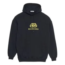 Oversized mikina s kapucí z interlockového úpletu „Black Yellow“ 578138TEV191361