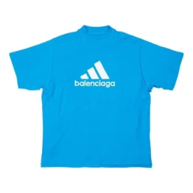 Oversized tričko Balenciaga x adidas „Blue“ 731769TNVP34024