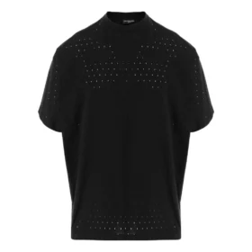 Oversized tričko s kulatým výstřihem a síťovinou „Black“ 694576TMVD41000