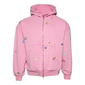 Ovocná mikina s kapucí a zipem „Faded Dirty Pink“ 803264TRVS59568